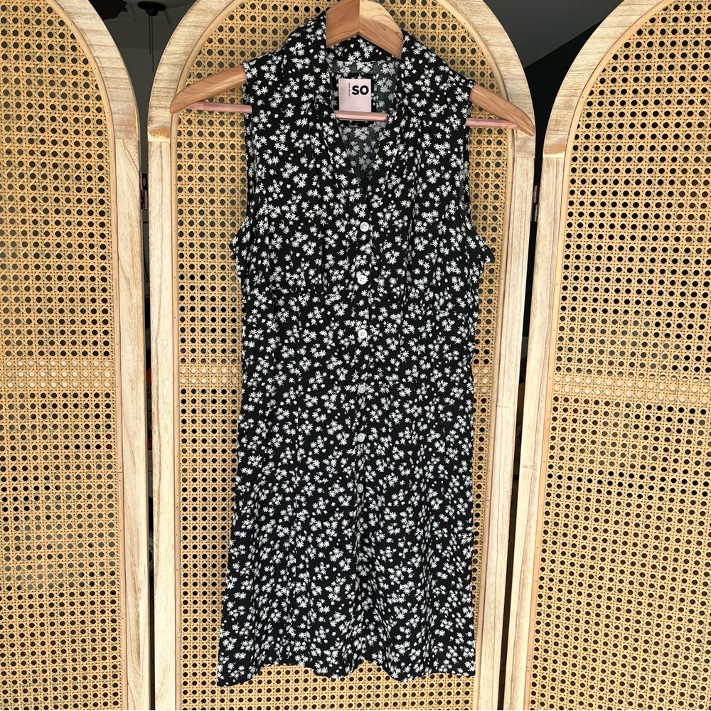 SO Black and White Floral Dress